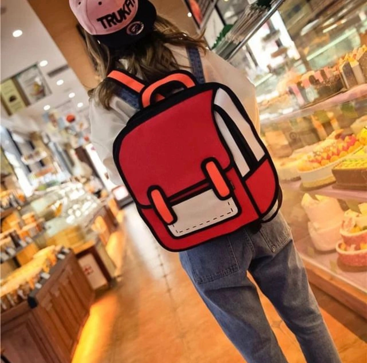 Drawing 3D Cartoon Backpack