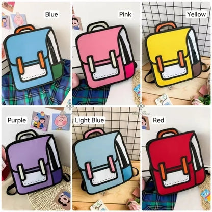 Drawing 3D Cartoon Backpack