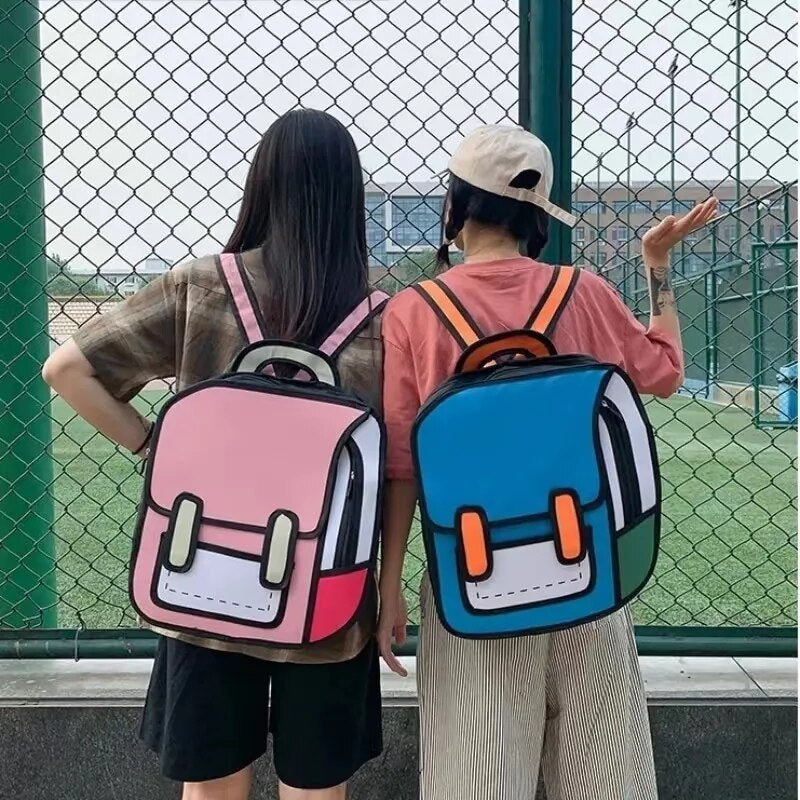 Drawing 3D Cartoon Backpack