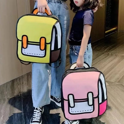 Drawing 3D Cartoon Backpack