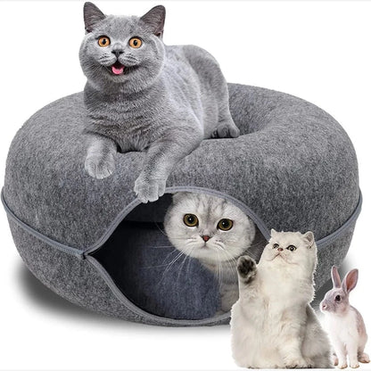 Donut Bed Cat Tunnel