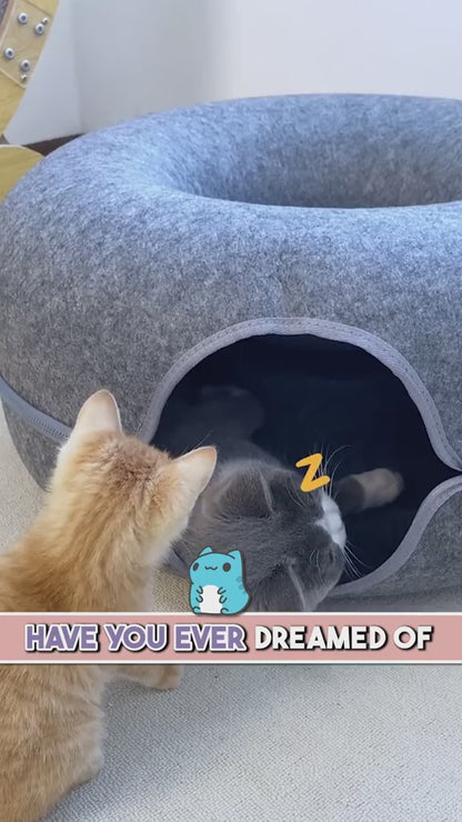 Donut Bed Cat Tunnel